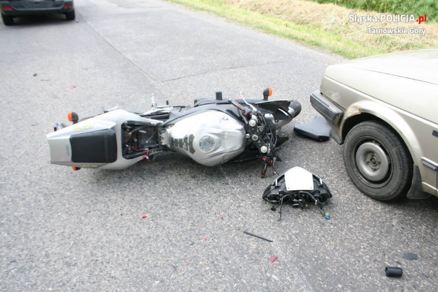 Wypadek motocyklisty w Łubie. Ranny 21-latek w szpitalu