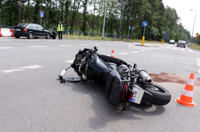 Wypadek z udziałem motocykla na ul. Południowej w Grudziądzu