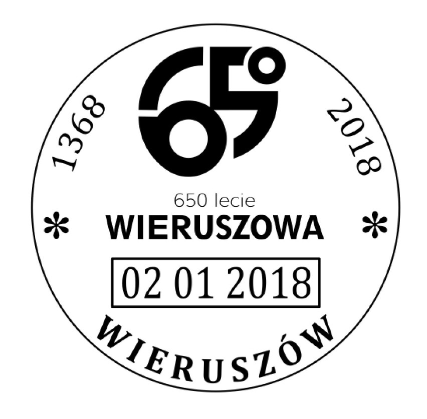 Okolicznościowa pieczęć na jubileusz 650-lecia Wieruszowa