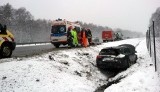 Wypadek A4 Jaworzno. Auto wylądowało w rowie