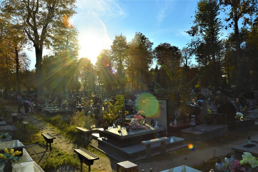 Polska, złota jesień 2022 udekorowała stary cmentarz w...