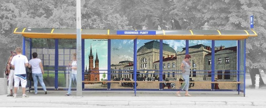 Propozycja na nowy wygląd przystanku na ul. Krakowskiej przy...