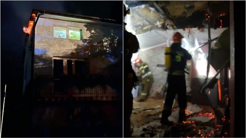 Strażacy walczyli z pożarem dachu domu w Lubaszowej przez...