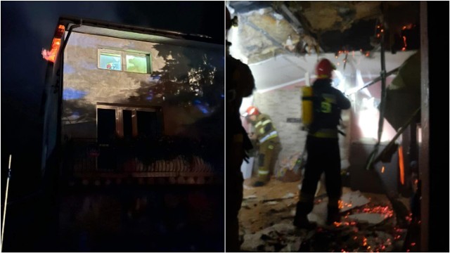 Strażacy walczyli z pożarem dachu domu w Lubaszowej przez kilka godzin.