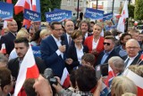 Premier Mateusz Morawiecki mówił w Pleszewie o medialnej propagandzie opozycji, mafii VAT-owskiej i zachęcał do głosowania na PiS