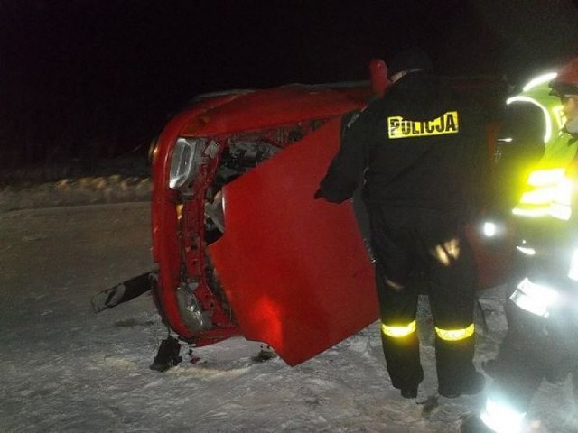 Wypadek na trasie Mikołajki &#8211; Stare Sady (13 marca 2013)