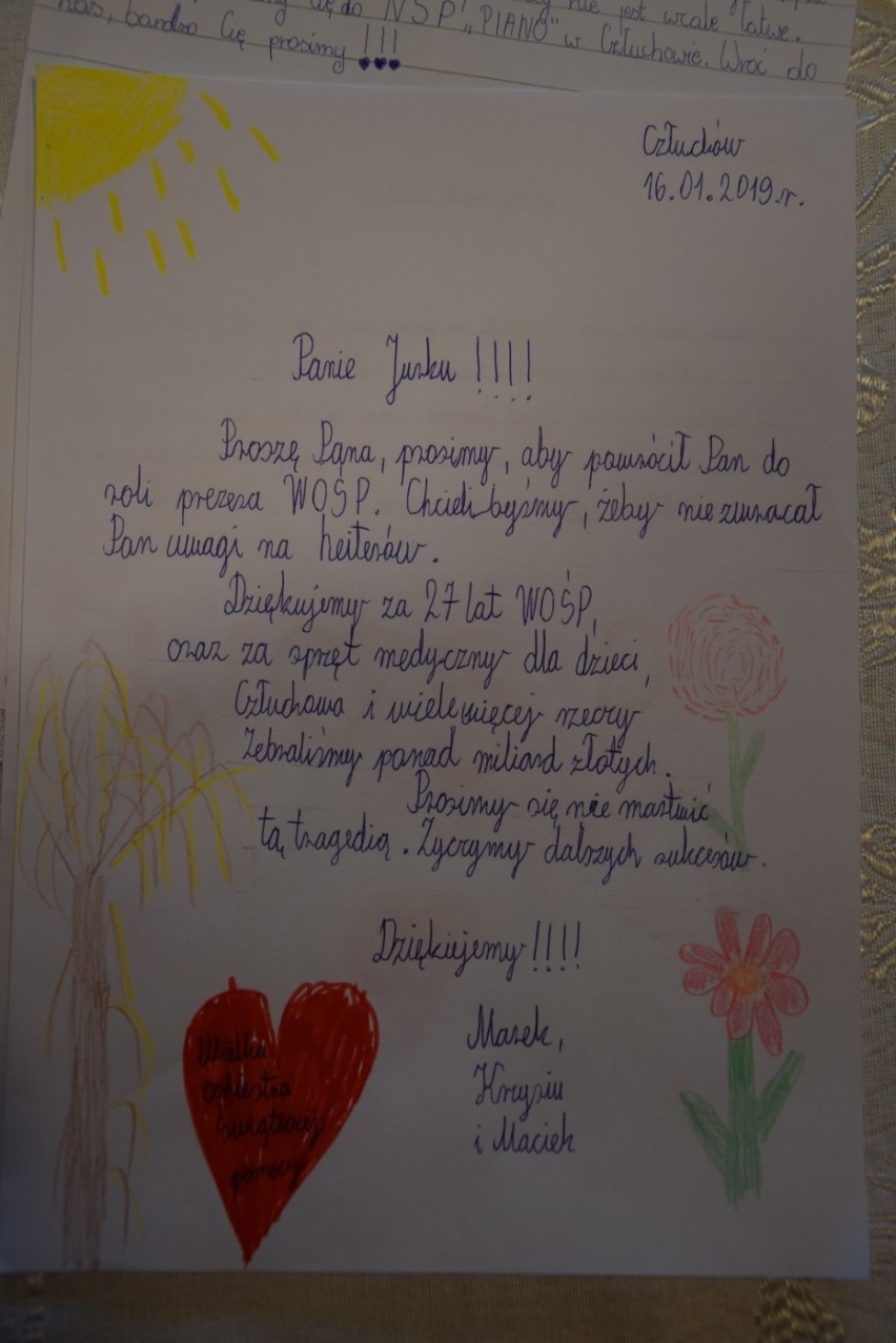 Dzieci z Człuchowa napisały listy do Jerzego Owsiaka, prosząc go o zmianę decyzji