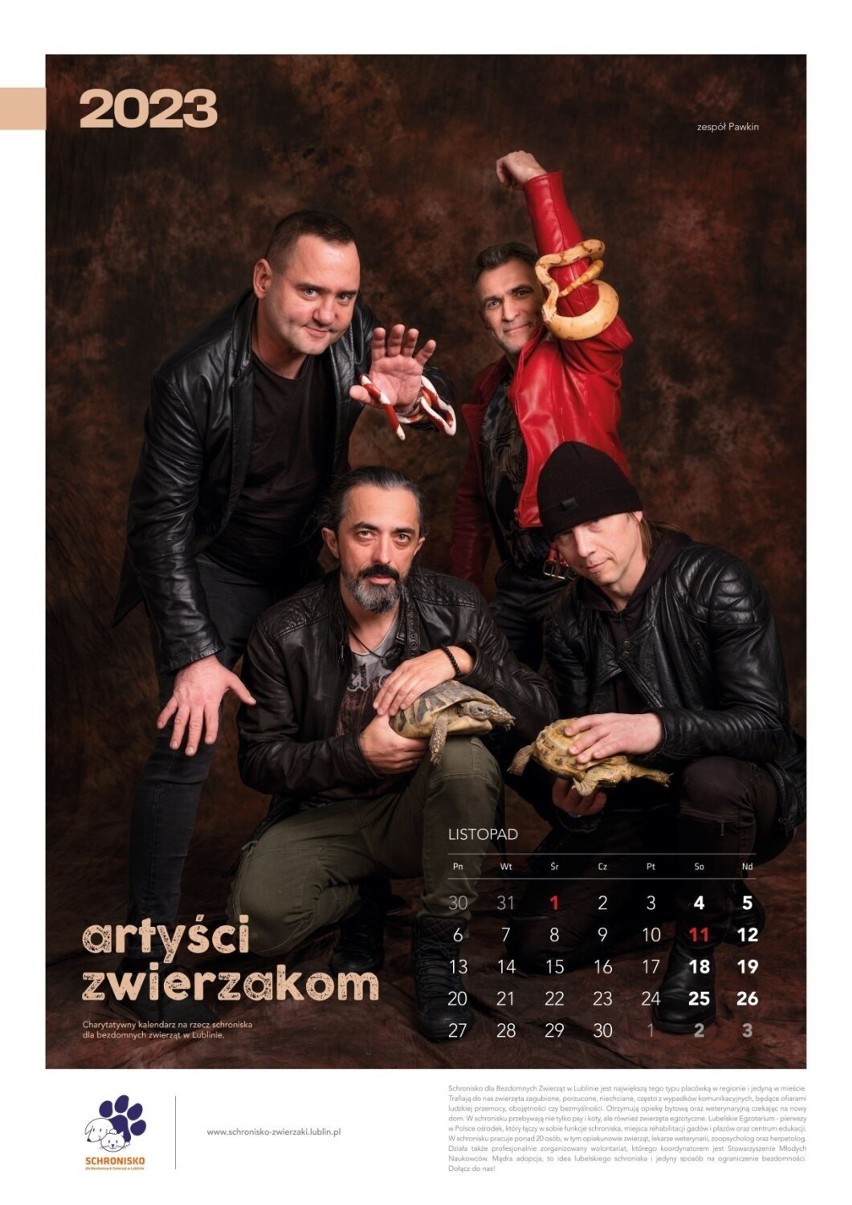 Artyści Zwierzakom - lubelscy celebryci stworzyli wyjątkowy kalendarz niosący pomoc