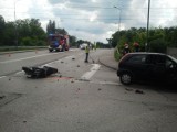 Wypadek w Rudzie Śląskiej: motocyklista wjechał w corsę