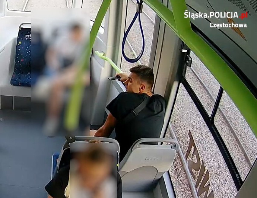 Pobicie w Częstochowie! Mężczyzna zaatakował pasażera w tramwaju. Rozpoznajesz go? Zobacz WIDEO