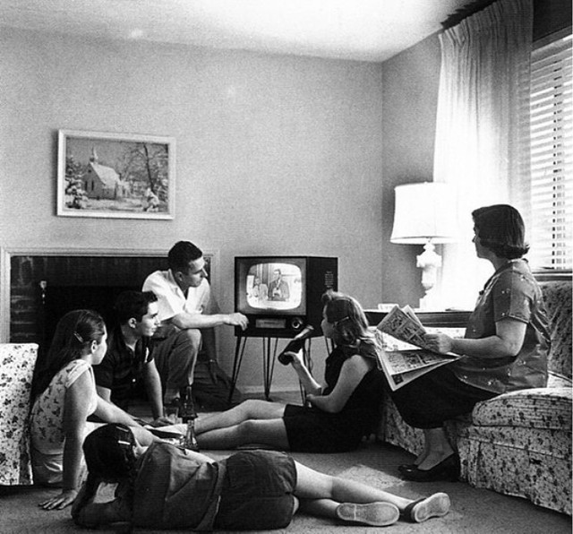 http://commons.wikimedia.org/wiki/File:Family_watching_television_1958.jpg