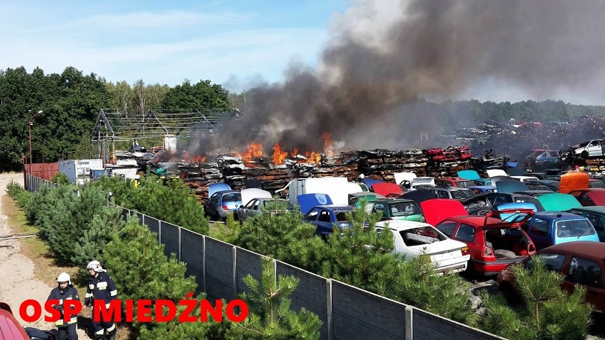 Kolejny pożar złomowiska w Mokrej [FOTO]