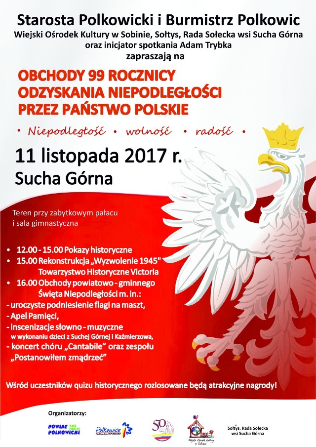 11 listopada w Polkowicach. Zapraszamy do wspólnego świętowania