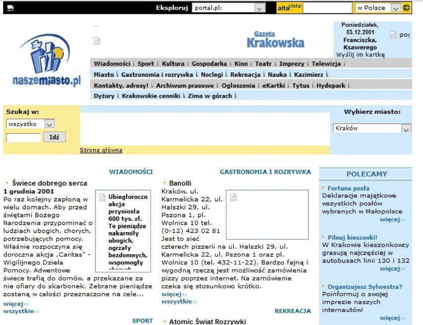 Grudzień 2001 roku.