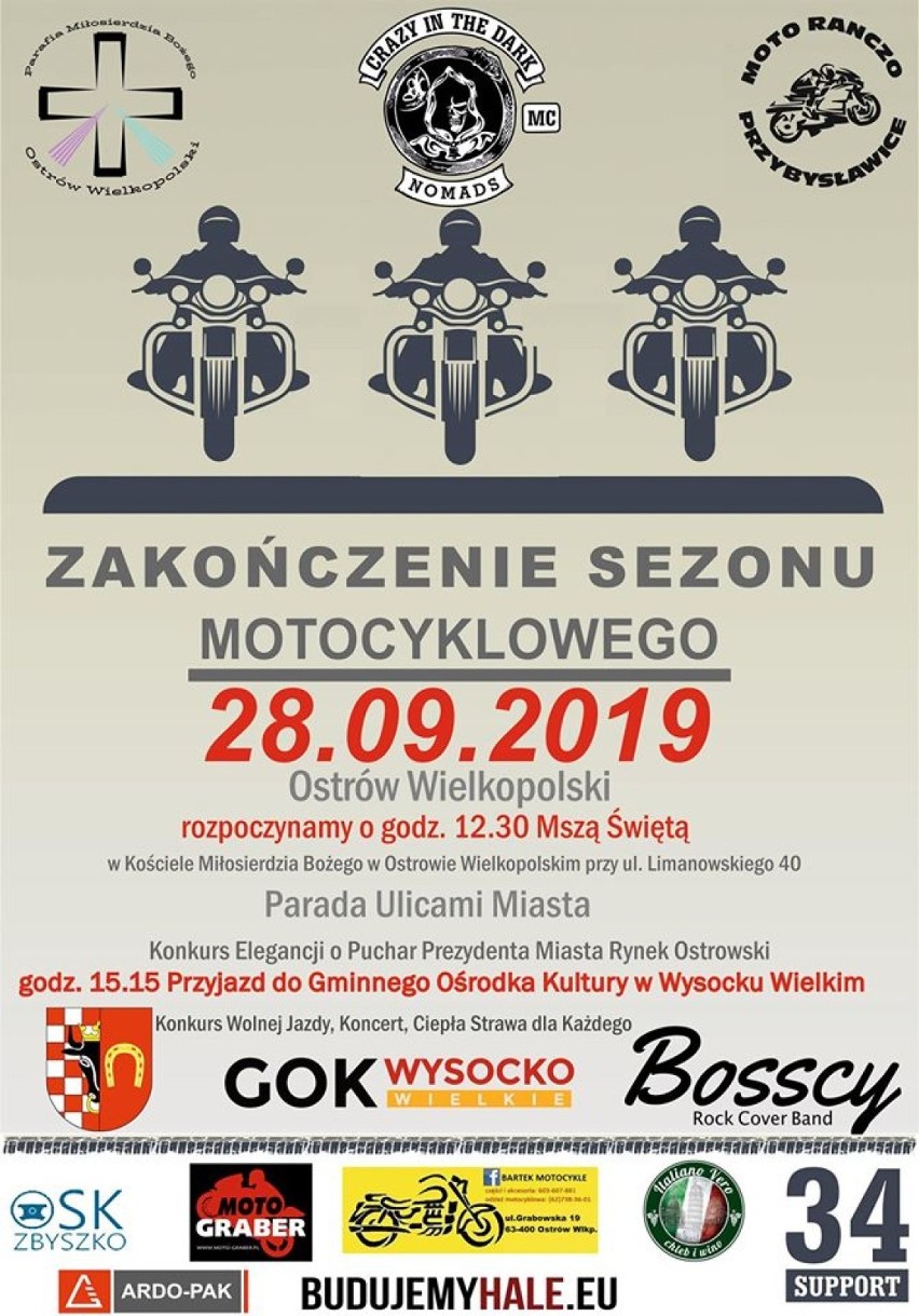 Motocykliści na start! Zakończenie sezonu motocyklowego w Ostrowie Wielkopolskim