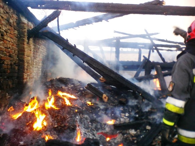 Pożar stodoły w Byczynie