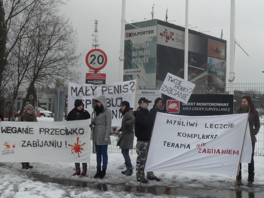 Sosnowiec: Protest wegan pod Expo Silesia [ZDJĘCIA I WIDEO]