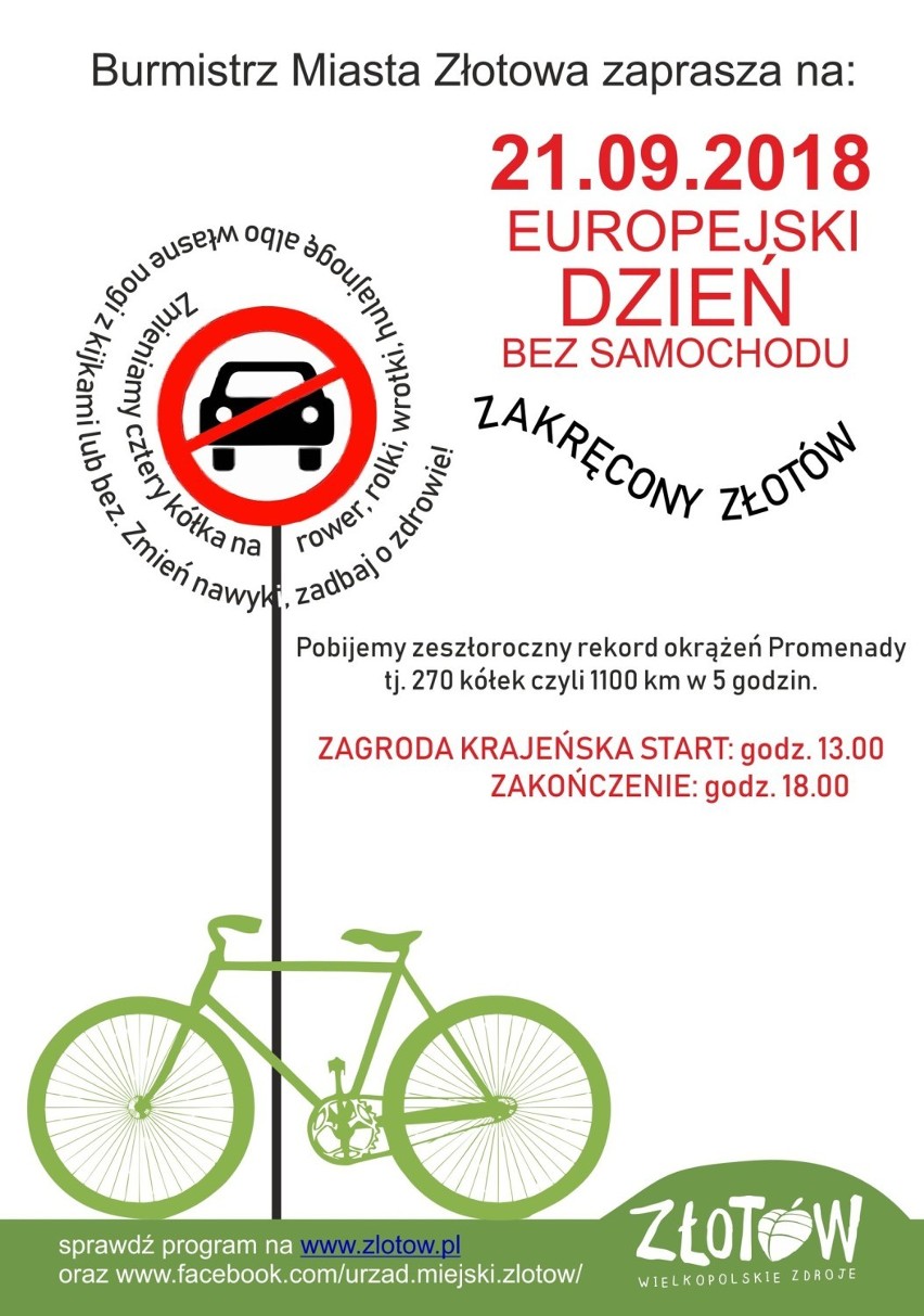 Europejski Dzień Bez samochodu pod hasłem "Zakręcony Złotów"