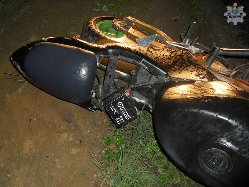 Pijany motocyklista rozbił się w Pogorszewie