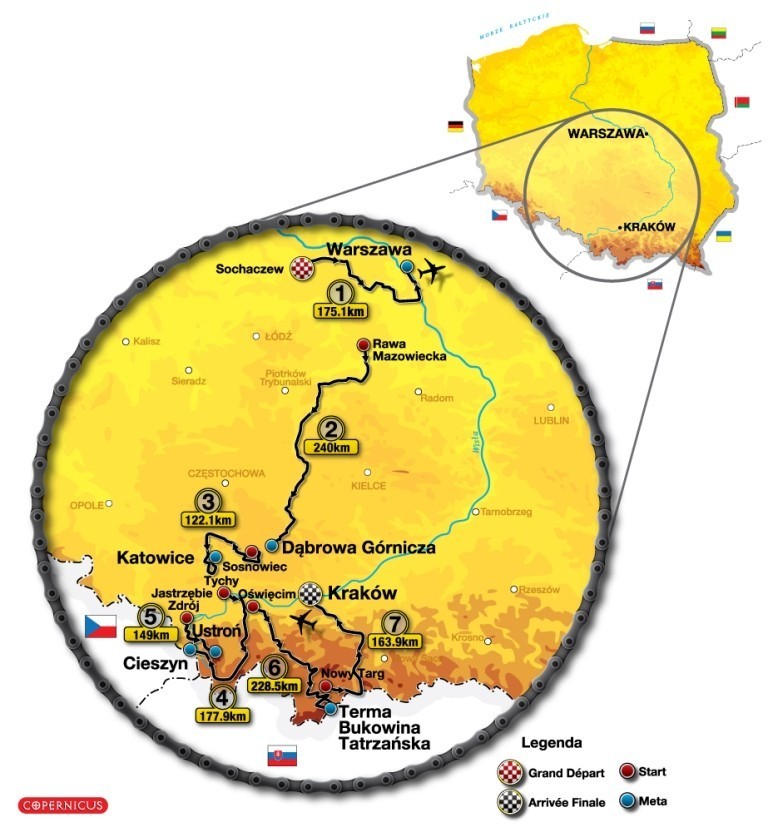 Trasa 68. wyścigu Tour de Pologne.