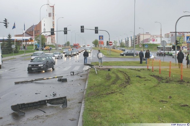 Wypadek na ulicy Popiełuszki w Białymstoku