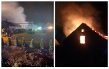 Duży pożar w powiecie aleksandrowskim. Pożar obory ze zwierzętami. 9 zastępów straży pożarnej akcji [zdjęcia]