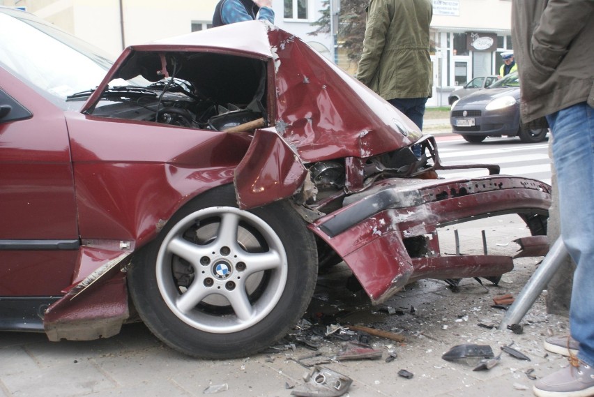 Wypadek na skrzyżowaniu ulic Polnej i Młynarskiej w Kaliszu
