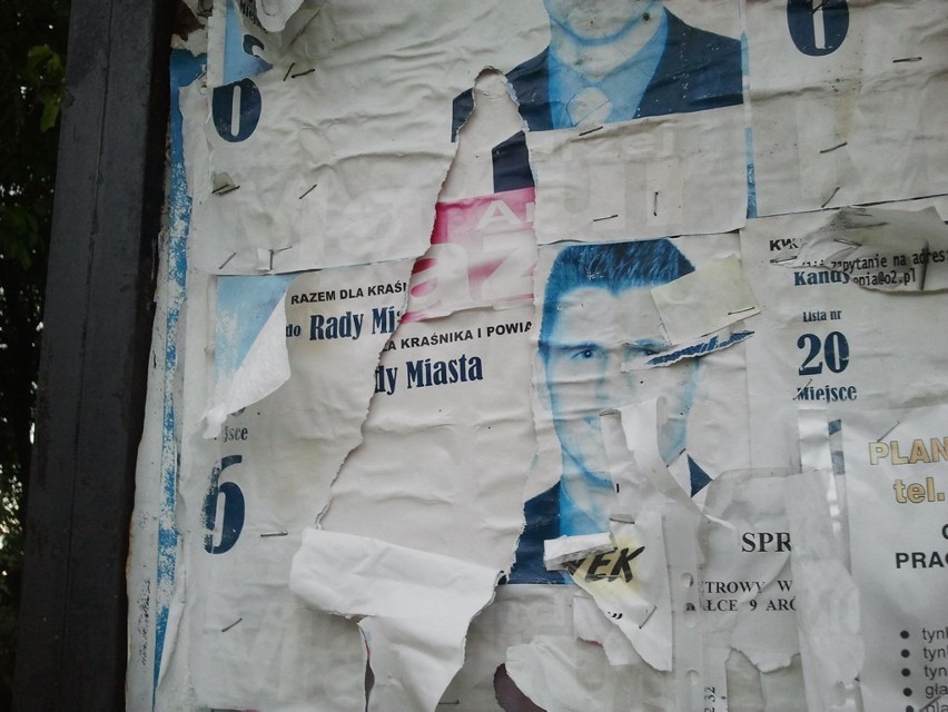 Plakaty wyborcze nie zniknęły z Kraśnika