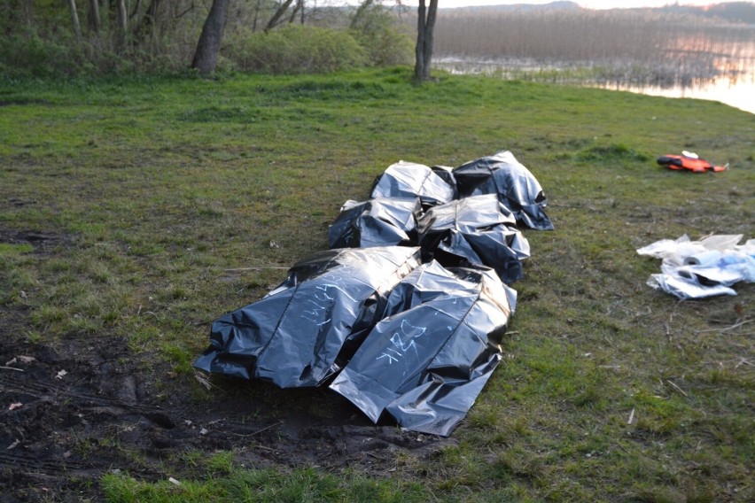 Sępoleńscy strażacy wyłowili sześć martwych dzików.