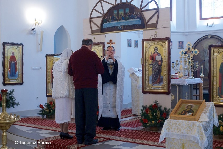 Ślub w cerkwi prawosławnej w Stargardzie po nabożeństwie w drugi dzień świąt Bożego Narodzenia