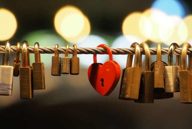 Love padlocks at Butcher's Bridge, Ljubljana