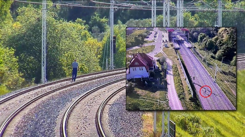 Gdańsk. Chodził po torach kolejowych jak gdyby nigdy nic....