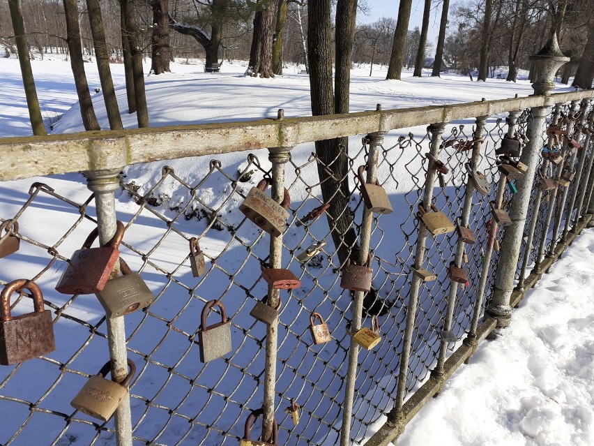 Park w Świerklańcu śnieżną zimą prezentuje się bajkowo. To...