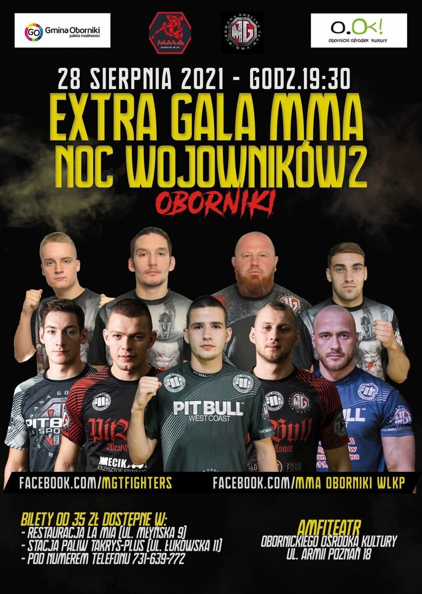 Klub sportowy MMA Oborniki zaprasza na Noc Wojowników 2!