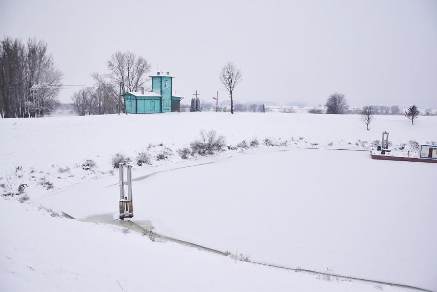 Korzeniewska przystań nad Wisłą w zimowej odsłonie