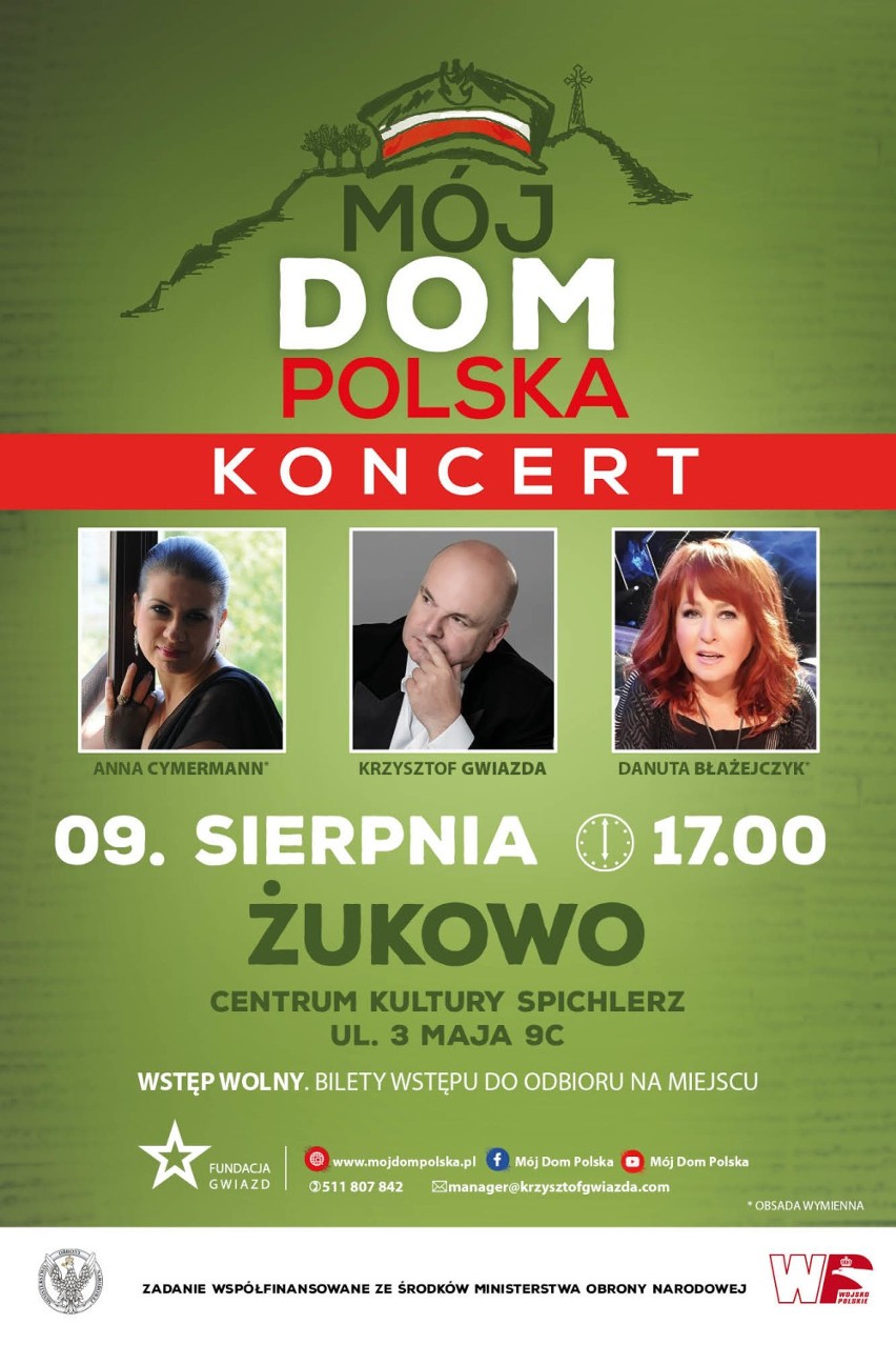 Żukowo - Ośrodek Kultury i Sportu zaprasza 9 sierpnia na wyjątkowy koncert z cyklu Mój Dom Polska