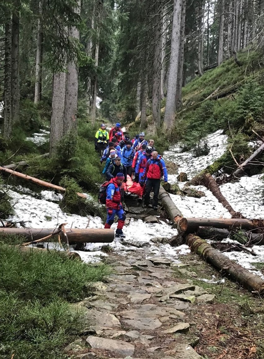 Tragedia na Babiej Górze. Zwłoki turysty znaleziono w rejonie Sokolicy [ZDJĘCIA z akcji GOPR]