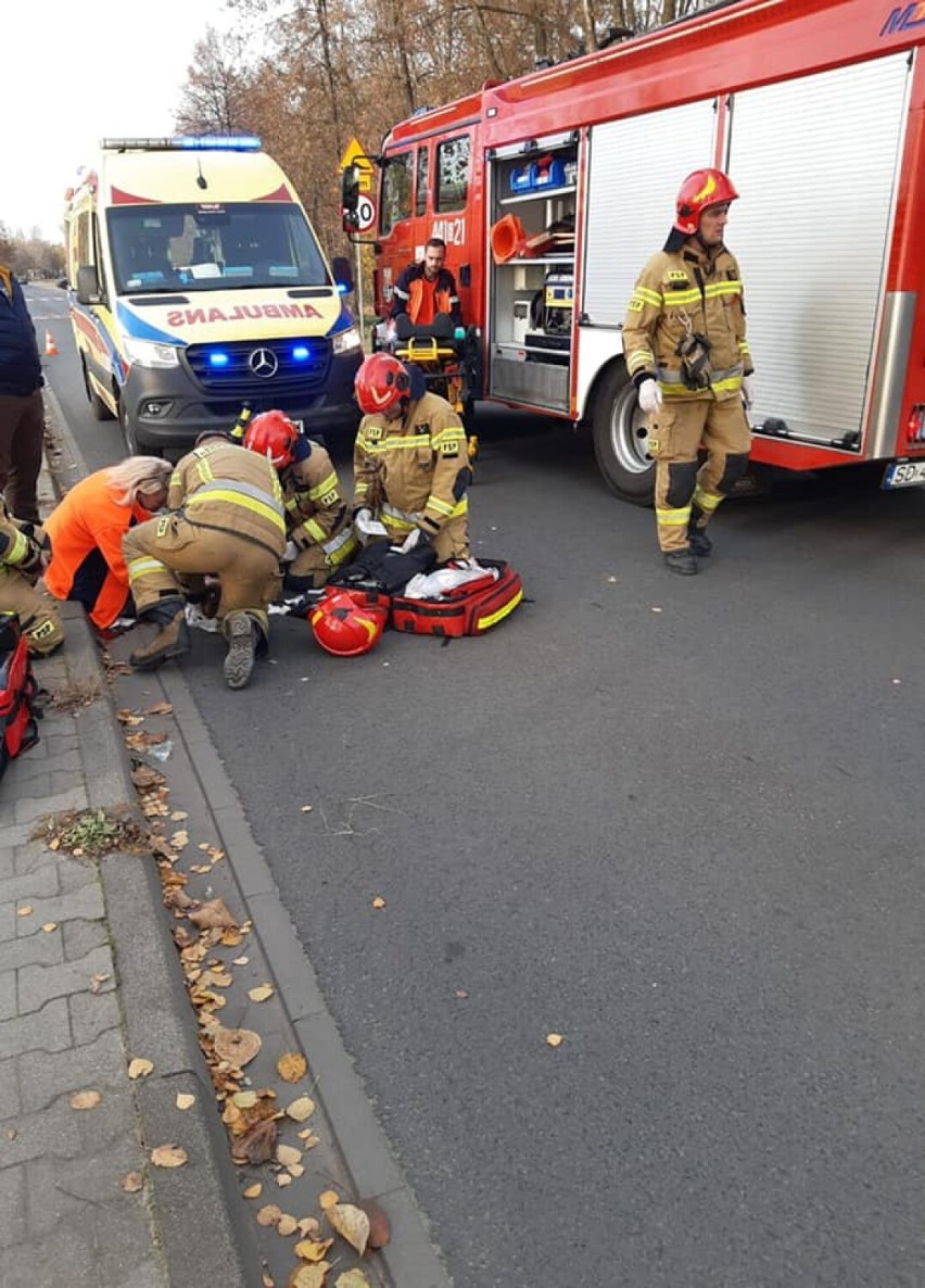 Wypadek na ulicy Zakładowej w Dąbrowie Górniczej...