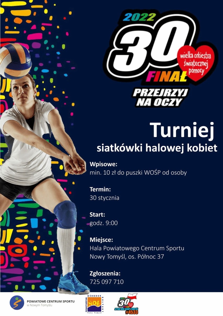 Plakat turnieju siatkówki halowej kobiet w Powiatowym...