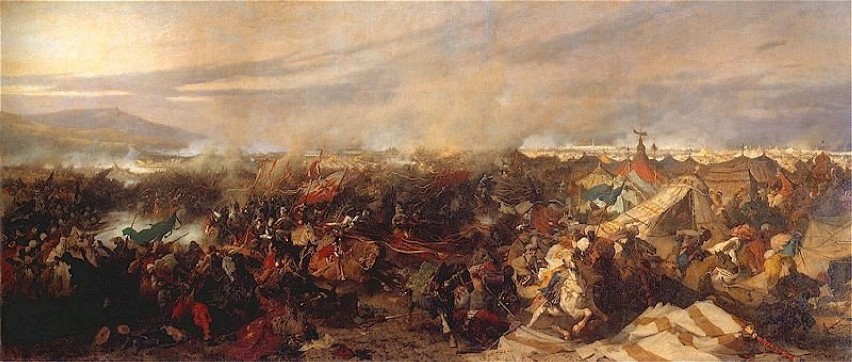Bitwa pod Wiedniem. Obraz Józefa Brandta z 1863. r. Olej na...