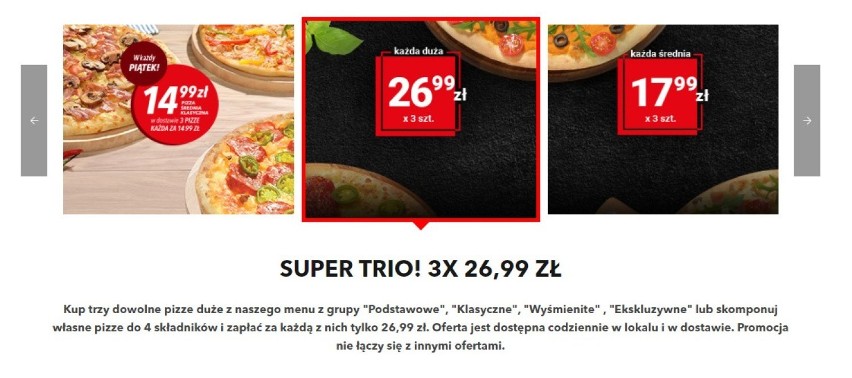 Telepizza

SUPER TRIO! 3X 26,99 ZŁ
Kup trzy dowolne pizze...