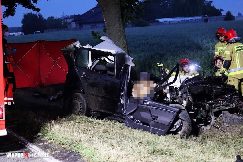 Śmiertelny wypadek na DK 32. Auto uderzyło w drzewo na trasie Rakoniewice - Ruchocice. Nie żyje jedna osoba 