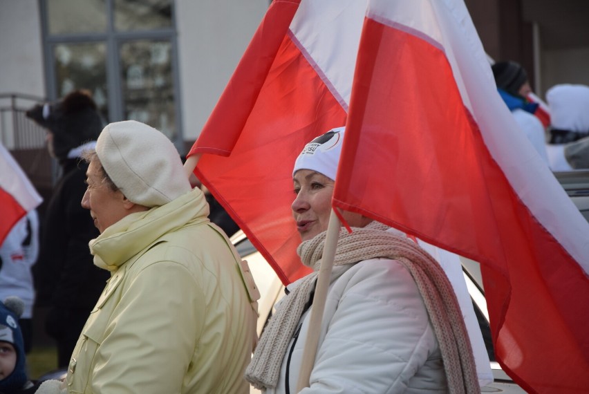 Manifestacja przeciwiników szczepień w Sieradzu