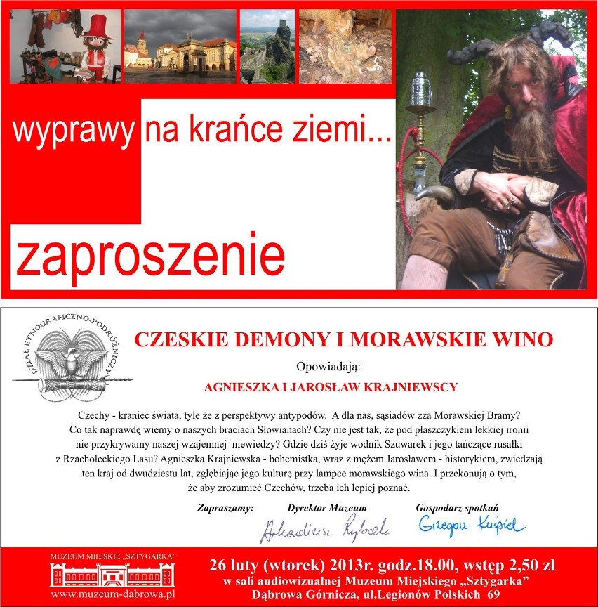 Dąbrowa Górnicza: Muzeum Miejskie Sztygarka zaprasza. Czeskie demony i morawskie wino czekają...