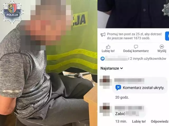 Odpowie za internetowy wpis pod zdjęciem policjanta z Polkowic