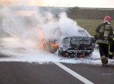Pożar Skody na autostradzie [ZDJECIA]