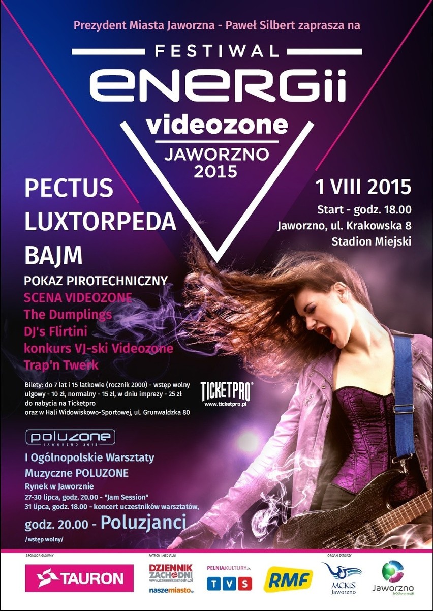 Festiwal Energii Videozone Jaworzno 2015. W sobotę wielka impreza