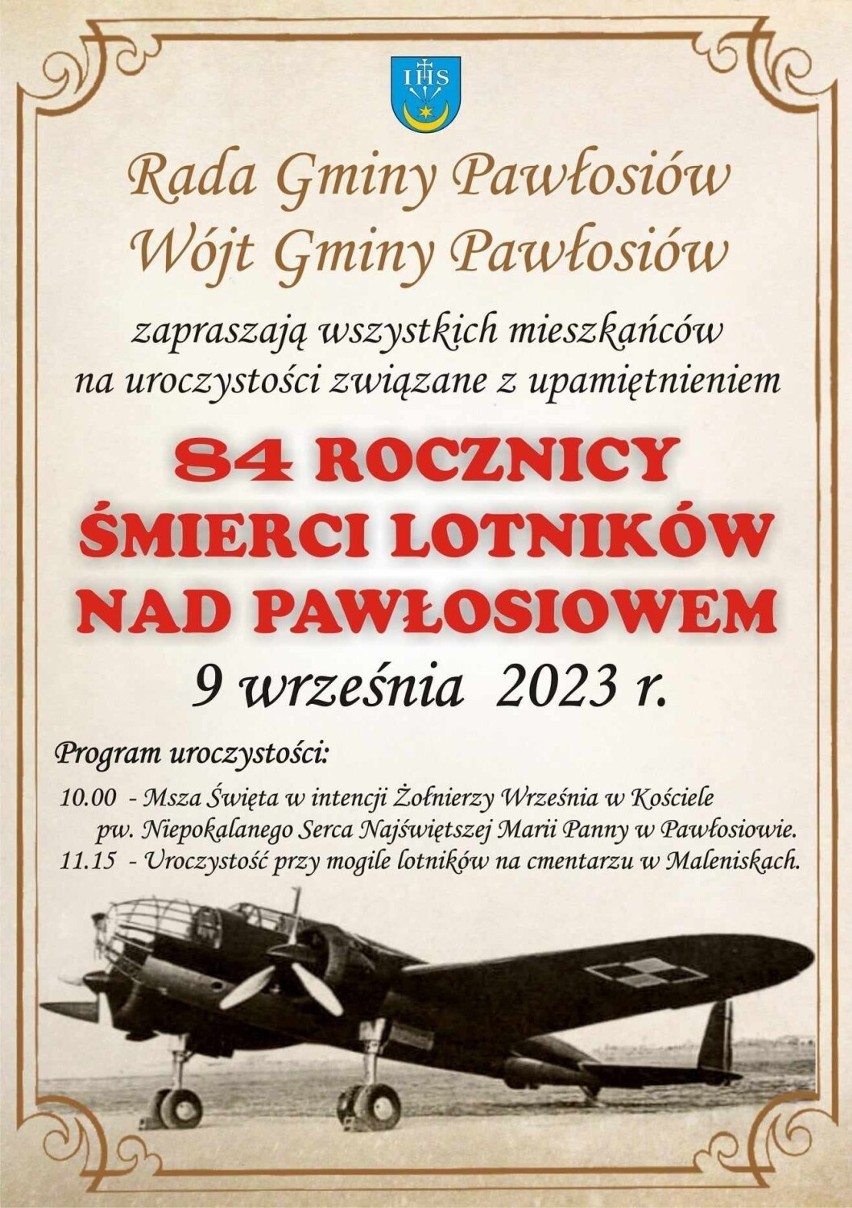 Obchody 84. rocznicy bitwy lotniczej nad Pawłosiowem, w...