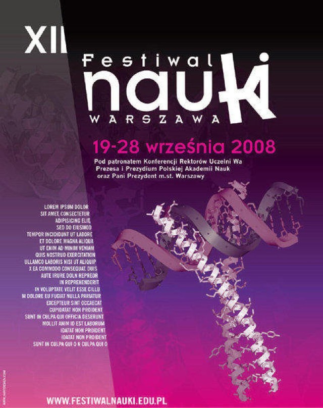 Plakat XII Festiwalu Nauki.