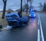 43-letni mieszkaniec Wielunia dachował w Dworszowicach Kościelnych